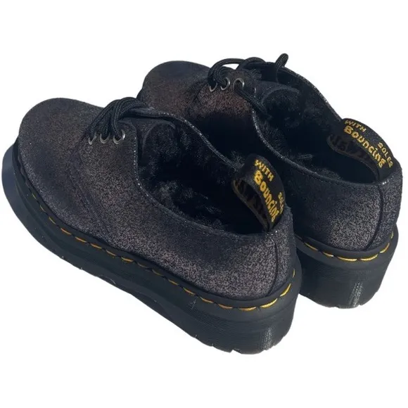 Dr. Martens 1461 faux fur lined metallic leather NWT low top platform shoes