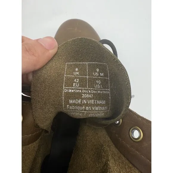 Dr. Martens 20847 Brown Leather Lace-Up Boots Men’s Size 10 US Made in Vietnam
