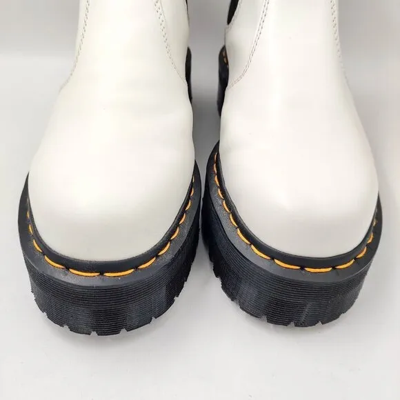 Dr. Martens 2976 Quad Platform Chelsea Boots in Smooth White M9/W10