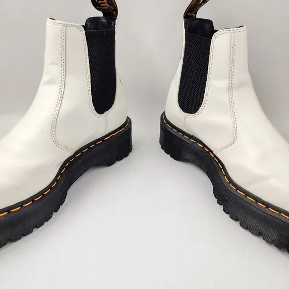 Dr. Martens 2976 Quad Platform Chelsea Boots in Smooth White M9/W10