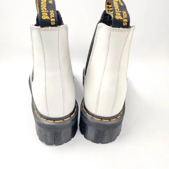 Dr. Martens 2976 Quad Platform Chelsea Boots in Smooth White M9/W10