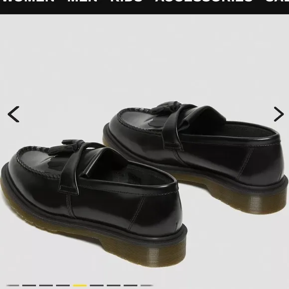 Dr. Martens Adrian Smooth Leather Tassel Loafers Shoes Sz:6 Black