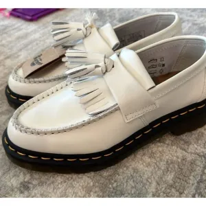 Dr. Martens Adrian Tassel Loafers White Leather Unisex Size 5 Casual