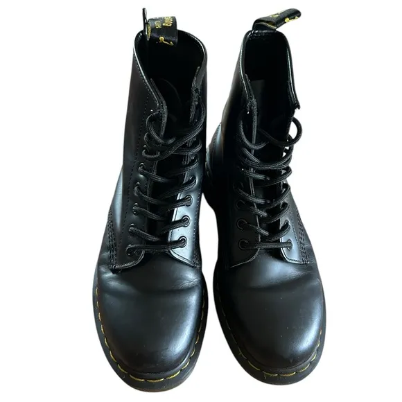 Dr Martens Black 1460 Mono Smooth Leather Lace Up Boots 8