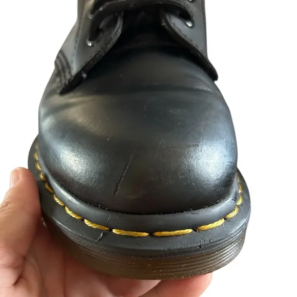 Dr Martens Black 1460 Mono Smooth Leather Lace Up Boots 8