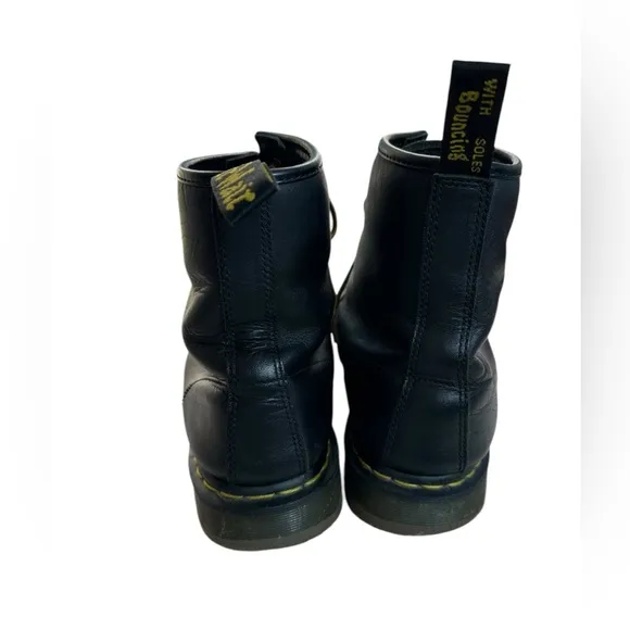 Dr. Martens Black Leather Combat Slip Resistant Safety Boots