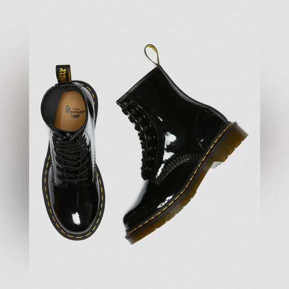 Dr. Martens Black Patent Leather Boots Size 7 - NWT