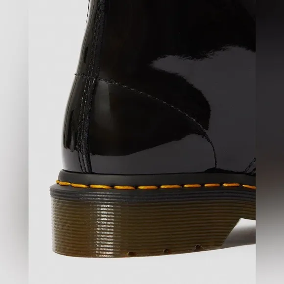 Dr. Martens Black Patent Leather Boots Size 7 - NWT