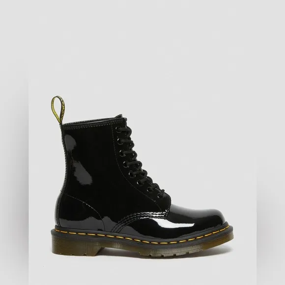 Dr. Martens Black Patent Leather Boots Size 7 - NWT