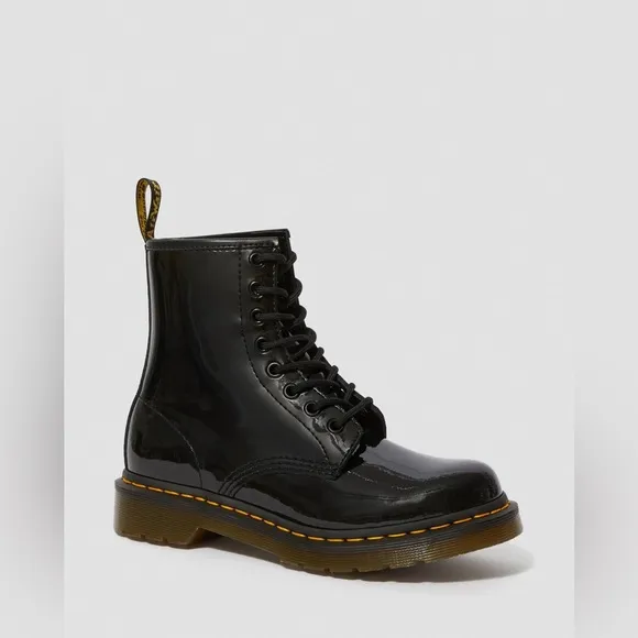 Dr. Martens Black Patent Leather Boots Size 7 - NWT