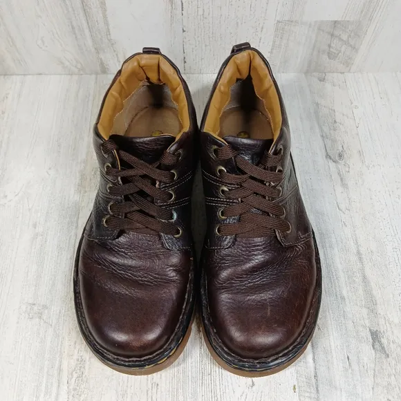 Dr. Martens Brown Leather Lace-Up Ankle Boots with Yellow Stitching #1436