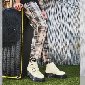 DR MARTENS DEVON HEART LEATHER PLATFORM BOOTS