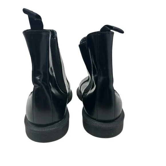 Dr. Martens Flora Chelsea Boots Pull-On Leather Polished Black Size US 9