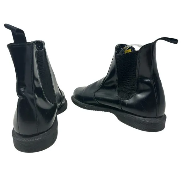 Dr. Martens Flora Chelsea Boots Pull-On Leather Polished Black Size US 9