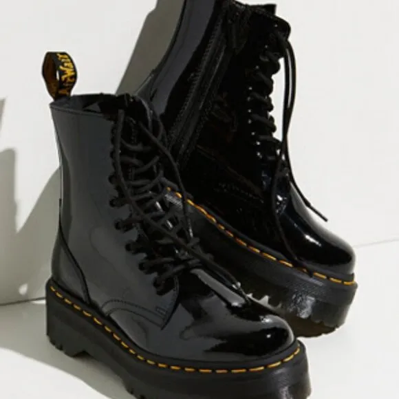 Dr. Martens Jadon Black Patent Leather Boots US 6 / EU 37 ⚫️✨