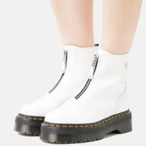 Dr. Martens Jetta Sendal White Smooth Leather Boots.