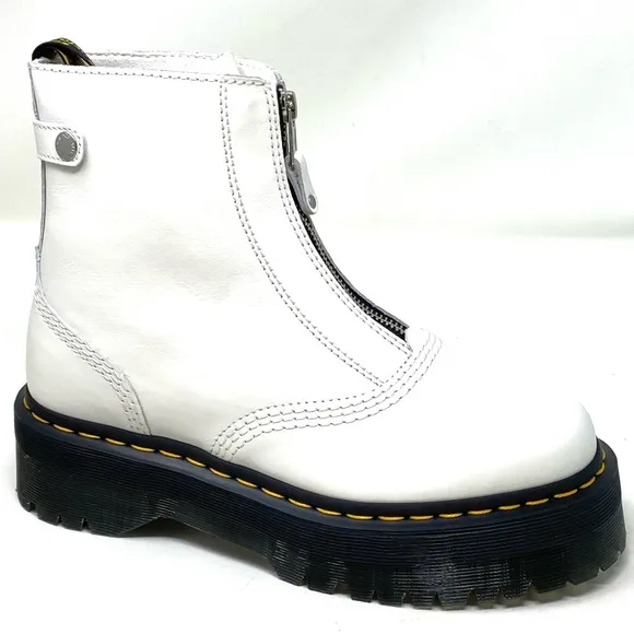 Dr. Martens Jetta Sendal White Smooth Leather Boots.