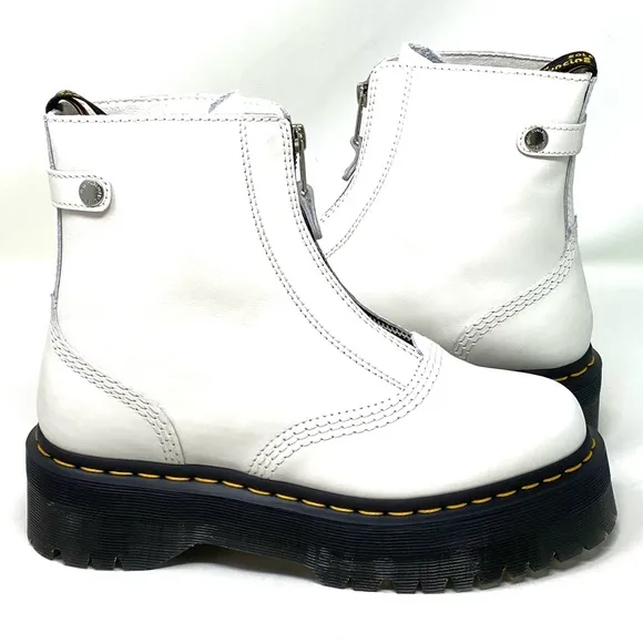 Dr. Martens Jetta Sendal White Smooth Leather Boots.