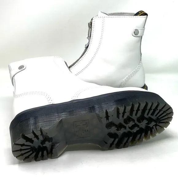 Dr. Martens Jetta Sendal White Smooth Leather Boots.