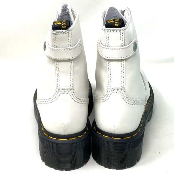 Dr. Martens Jetta Sendal White Smooth Leather Boots.