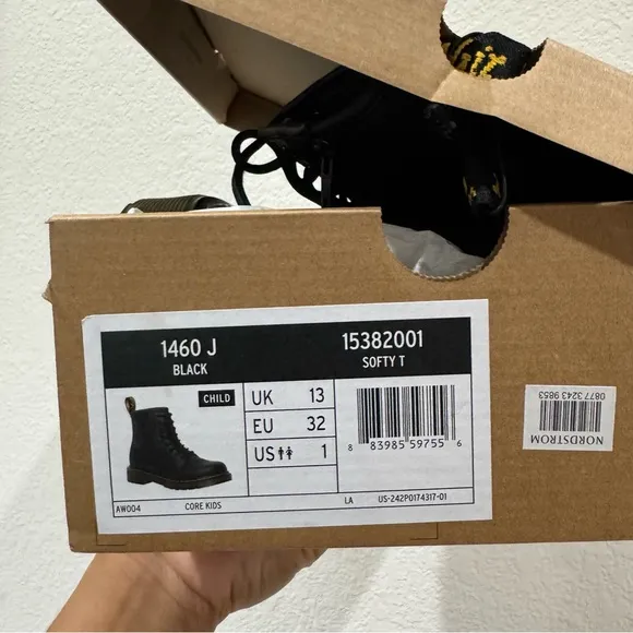 Dr. Martens Kids Black Lace-Up Boots