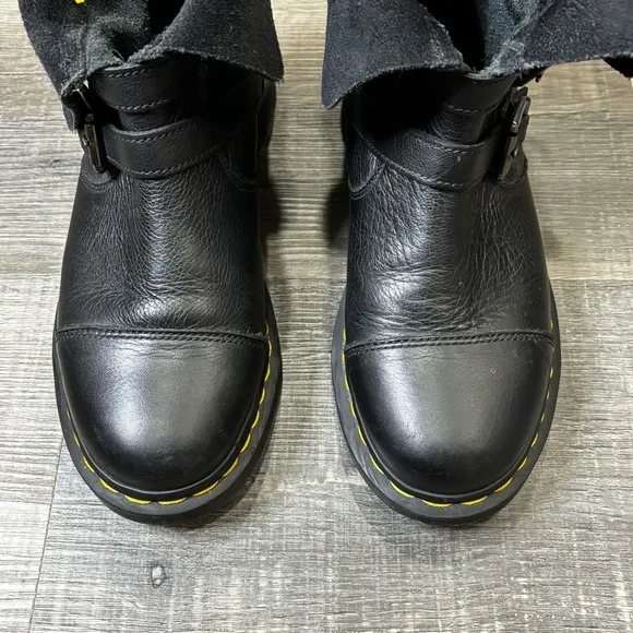 Dr. Martens “Kristy” Moto Slouch Engineer Boots, EUC