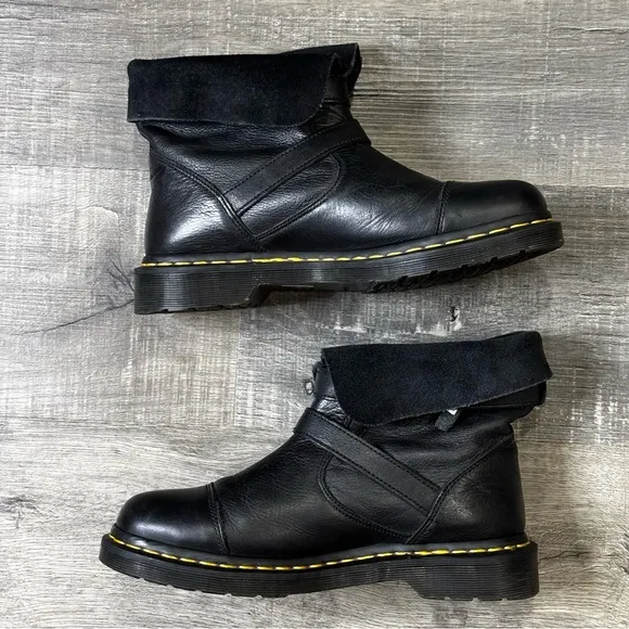 Dr. Martens “Kristy” Moto Slouch Engineer Boots, EUC