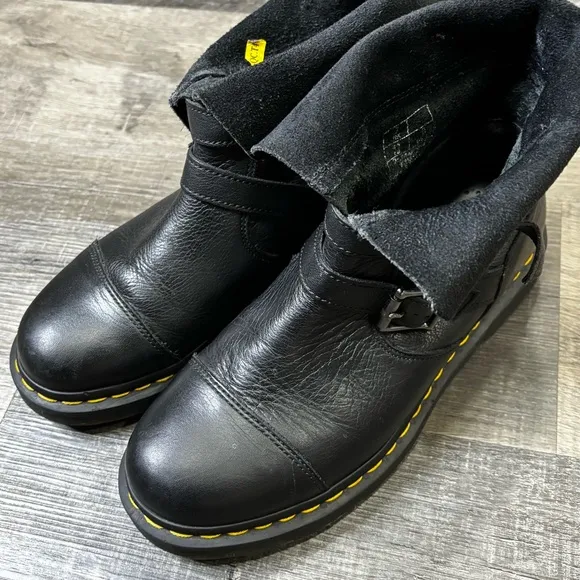 Dr. Martens “Kristy” Moto Slouch Engineer Boots, EUC
