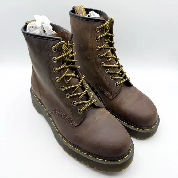 DR. MARTENS Men's 1460 Bex Boots US 10 EU 43 Brown Crazy Horse Leather NIB