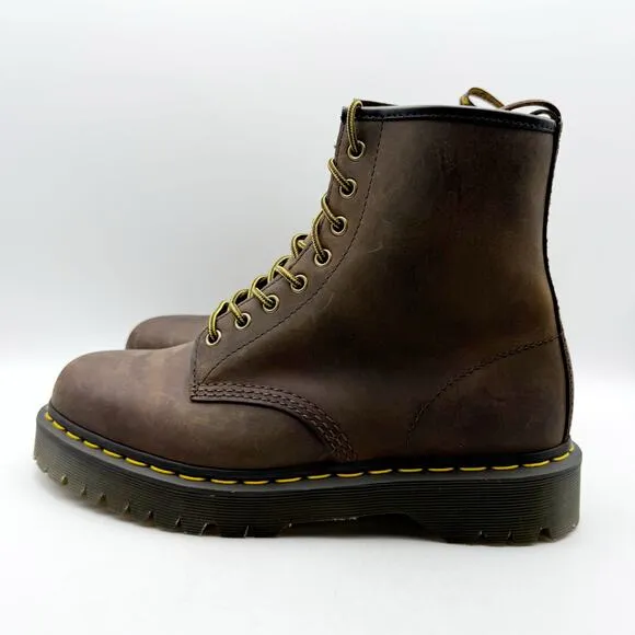 DR. MARTENS Men's 1460 Bex Boots US 10 EU 43 Brown Crazy Horse Leather NIB