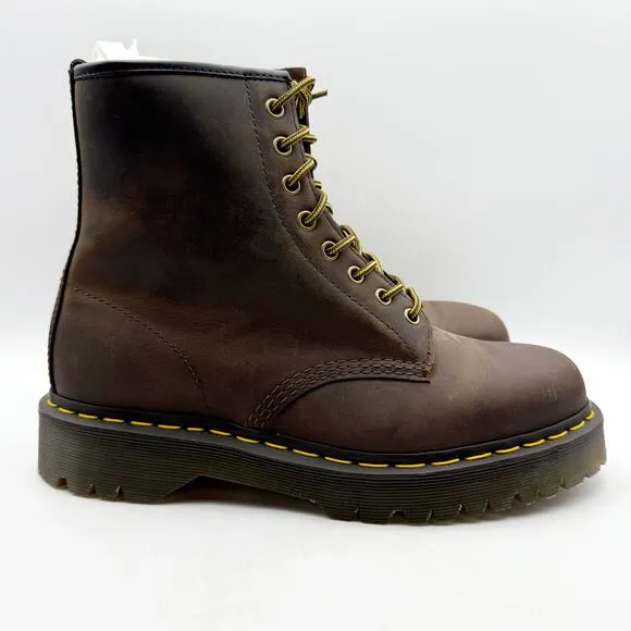 DR. MARTENS Men's 1460 Bex Boots US 10 EU 43 Brown Crazy Horse Leather NIB