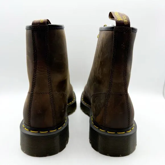 DR. MARTENS Men's 1460 Bex Boots US 10 EU 43 Brown Crazy Horse Leather NIB
