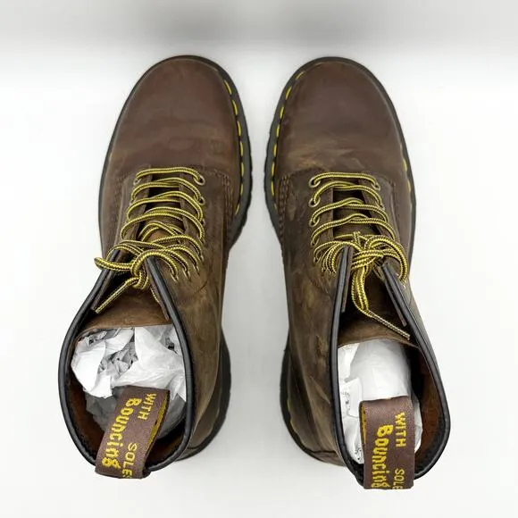 DR. MARTENS Men's 1460 Bex Boots US 10 EU 43 Brown Crazy Horse Leather NIB
