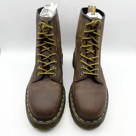 DR. MARTENS Men's 1460 Bex Boots US 10 EU 43 Brown Crazy Horse Leather NIB
