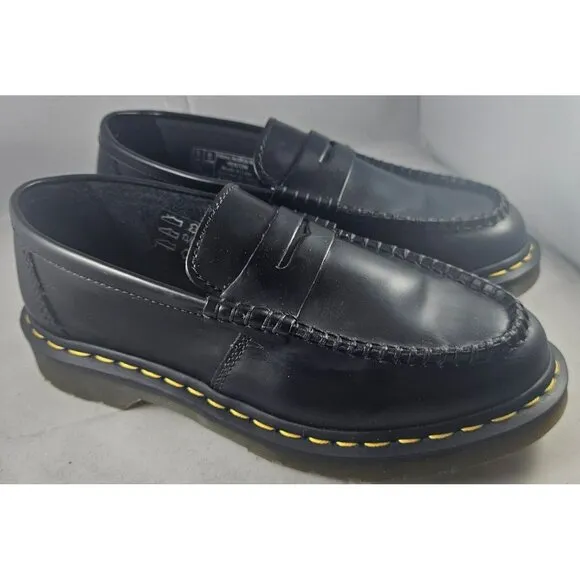 DR MARTENS Men's Penton Black Penny Loafer Smooth Leather Size 6M