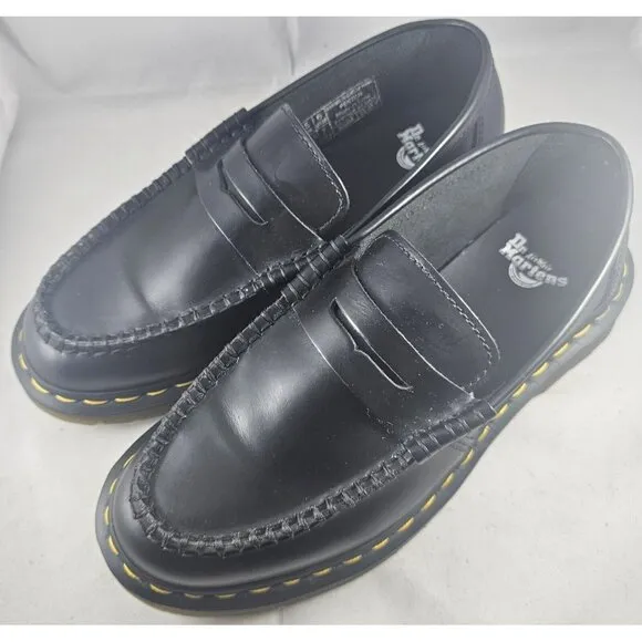 DR MARTENS Men's Penton Black Penny Loafer Smooth Leather Size 6M