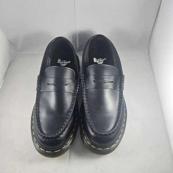 DR MARTENS Men's Penton Black Penny Loafer Smooth Leather Size 6M