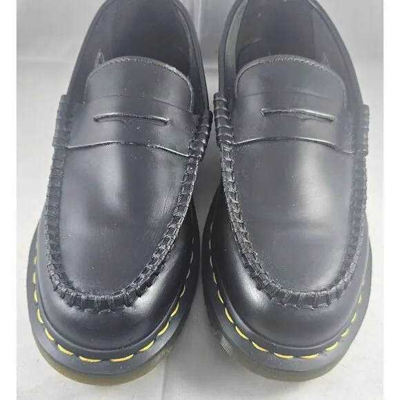 DR MARTENS Men's Penton Black Penny Loafer Smooth Leather Size 6M