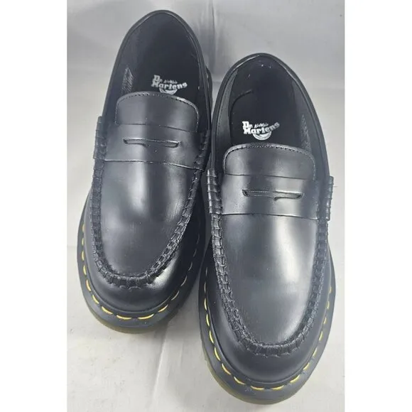 DR MARTENS Men's Penton Black Penny Loafer Smooth Leather Size 6M