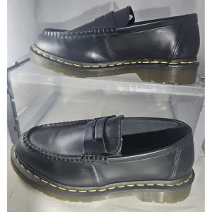 DR MARTENS Men's Penton Black Penny Loafer Smooth Leather Size 6M
