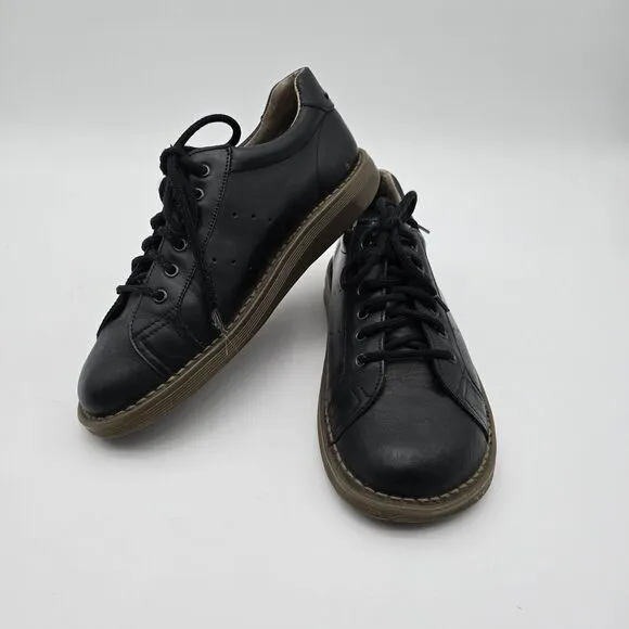 Dr Martens Oxford Womens 9 Men 8 Black Leather Casual Sneaker Shoes Bowling 8A58