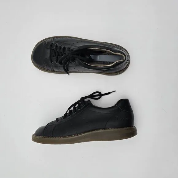 Dr Martens Oxford Womens 9 Men 8 Black Leather Casual Sneaker Shoes Bowling 8A58