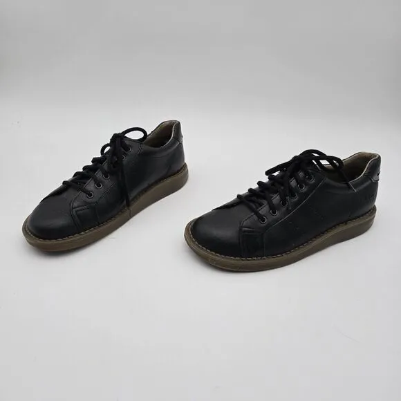 Dr Martens Oxford Womens 9 Men 8 Black Leather Casual Sneaker Shoes Bowling 8A58