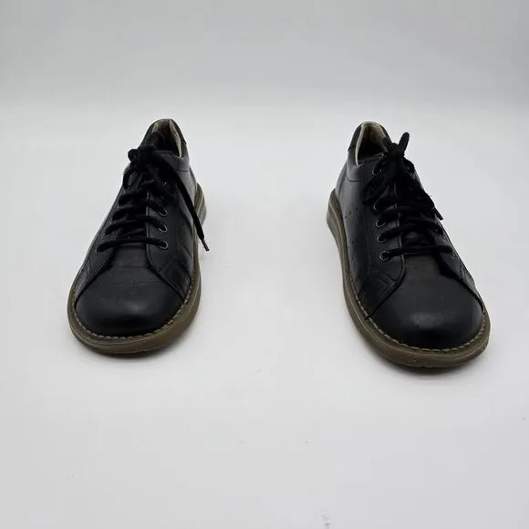 Dr Martens Oxford Womens 9 Men 8 Black Leather Casual Sneaker Shoes Bowling 8A58