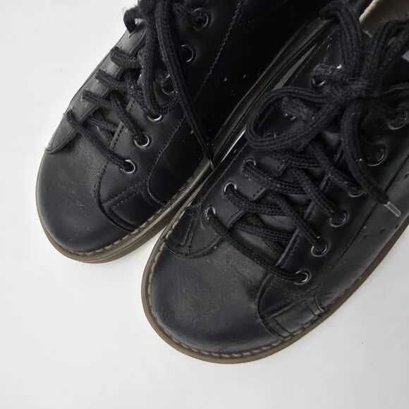 Dr Martens Oxford Womens 9 Men 8 Black Leather Casual Sneaker Shoes Bowling 8A58