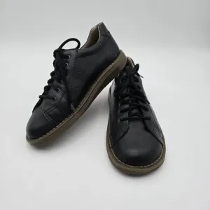 Dr Martens Oxford Womens 9 Men 8 Black Leather Casual Sneaker Shoes Bowling 8A58