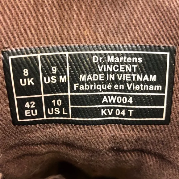 Dr. Martens Vincent Brown Leather Combat Boots 9
