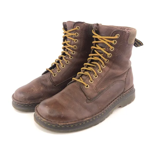Dr. Martens Vincent Brown Leather Combat Boots 9