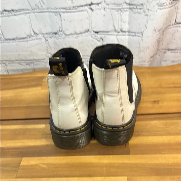 Dr. Martens White and Black Chelsea Kids Boots