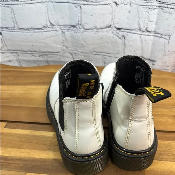 Dr. Martens White and Black Chelsea Kids Boots